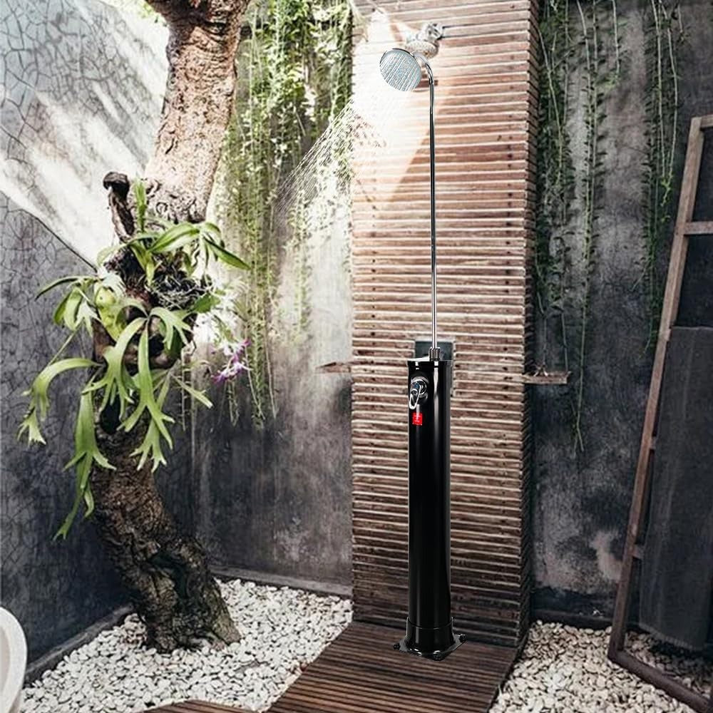 7FT Solar-Powered Outdoor Shower with Adjustable Head and Foot Tap