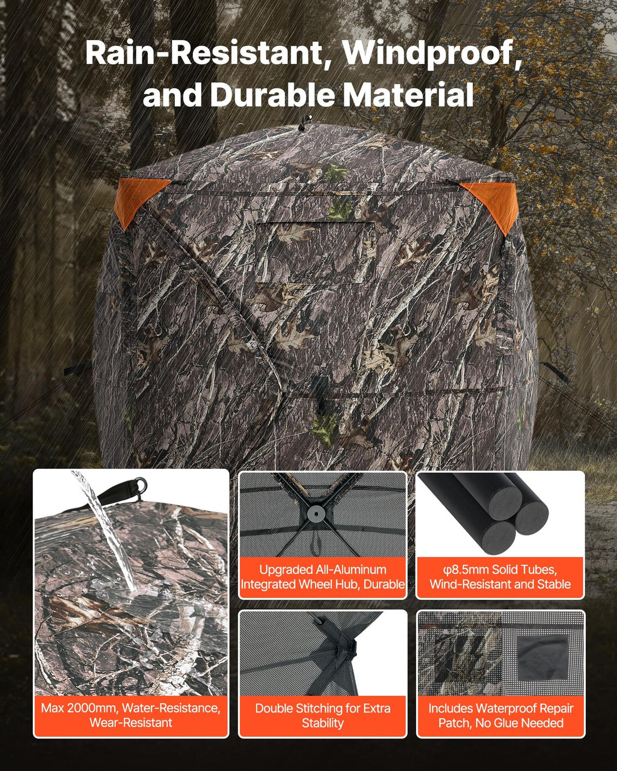 270° See-Through Hunting Blind for 1-3 People - Ground Concealment Shelter