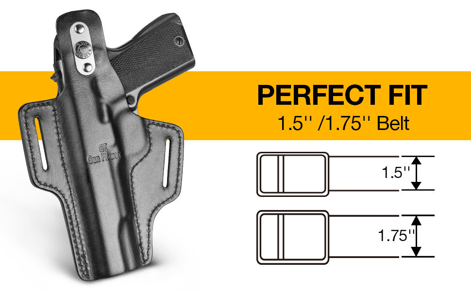 Full Grain Leather Holster for 1911 Pistol - Custom Fit for Colt Kimber Springfield