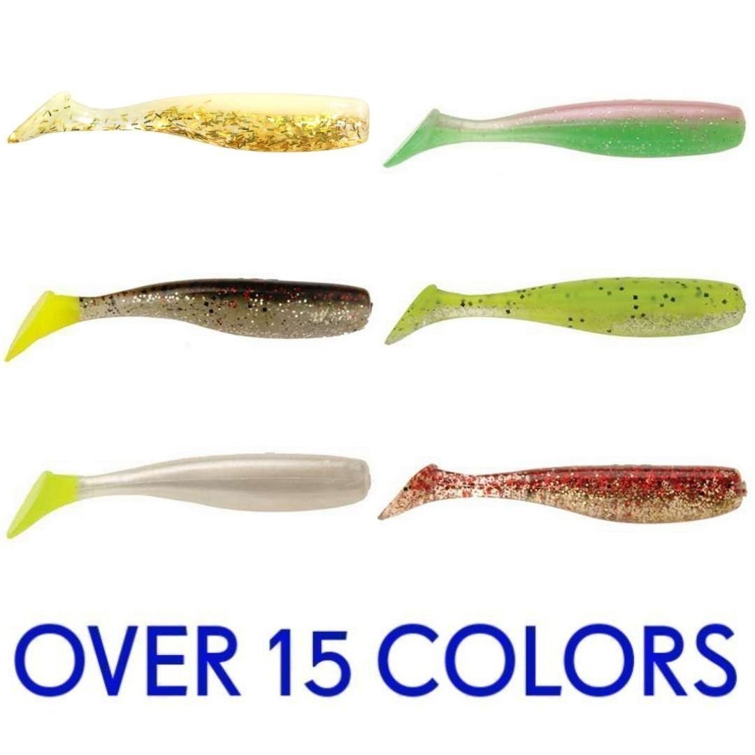 3-Inch Shad Tail Fishing Lure - Multiple Colors for Freshwater & Saltwater Fishing