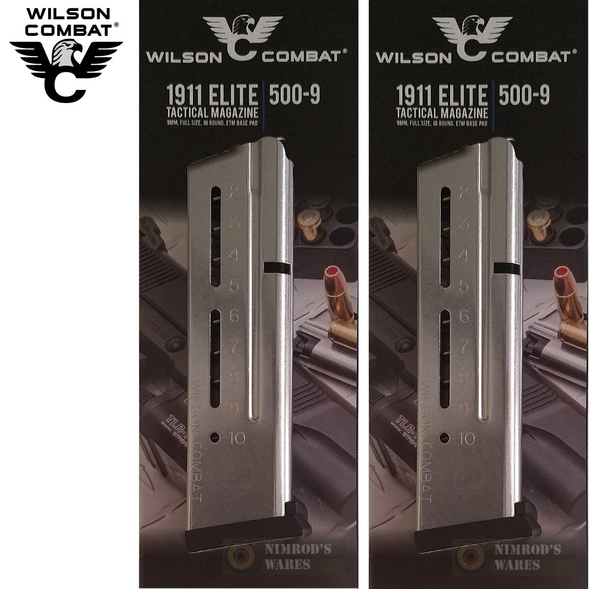 Wilson Combat 1911 ETM Elite Tactical 9mm Magazines 10-Round Pack of Two