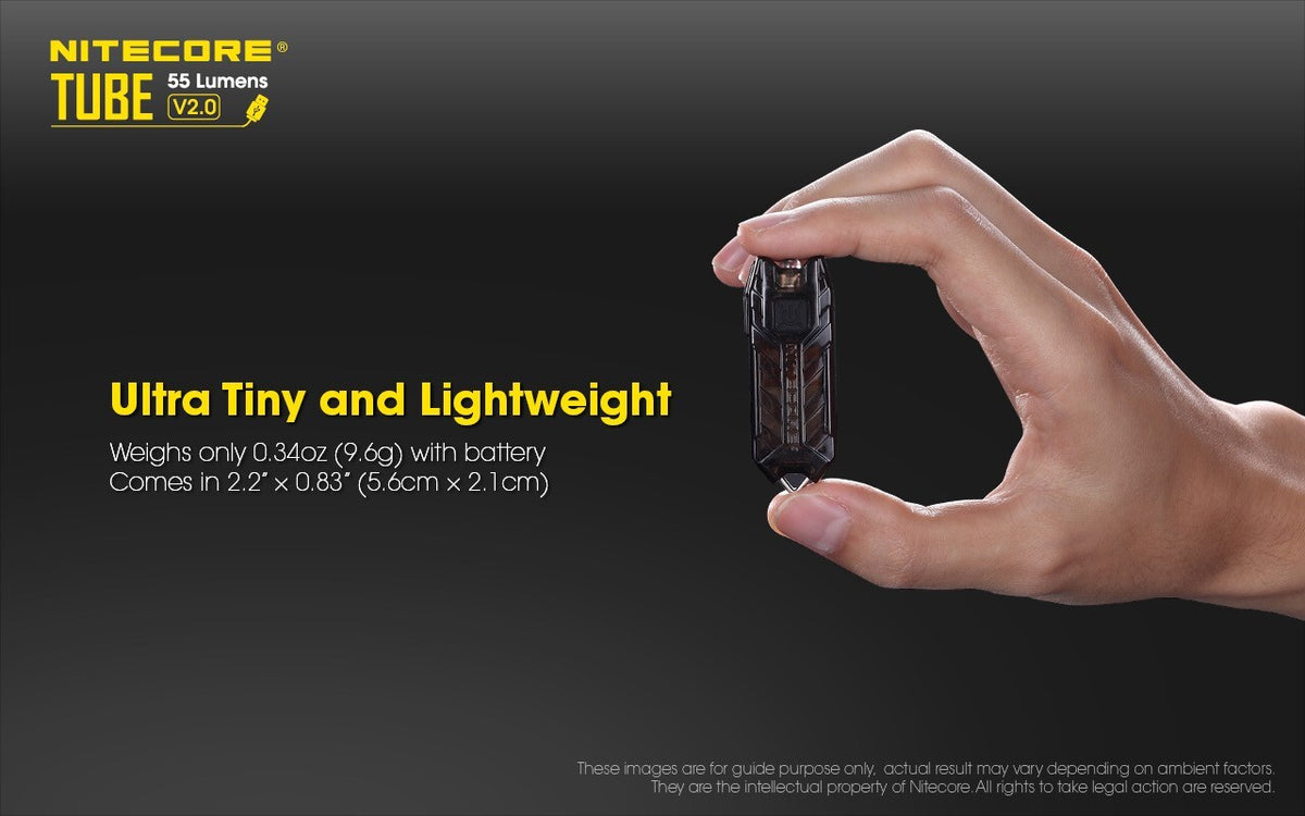 USB Rechargeable Keychain Flashlight - 55 Lumen Compact LED Light