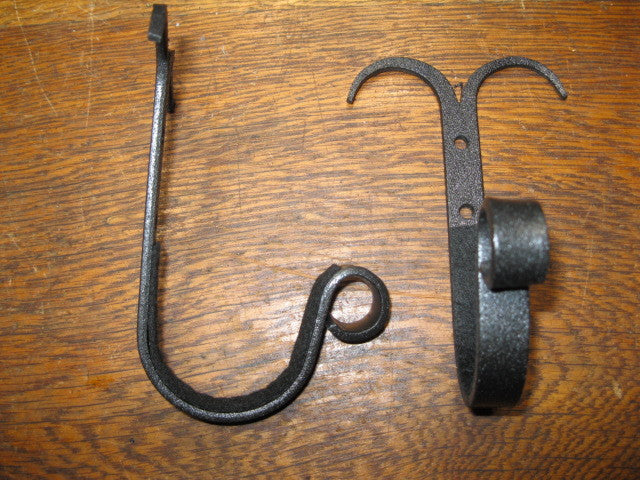 Blacksmith Hand Forged Wall Mount Gun Rack Hooks for Rifle Shotgun Storage
