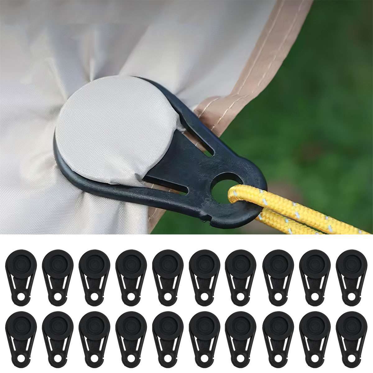 20 Pack Outdoor Camping Tarp Clips Durable Tie-Down Fasteners