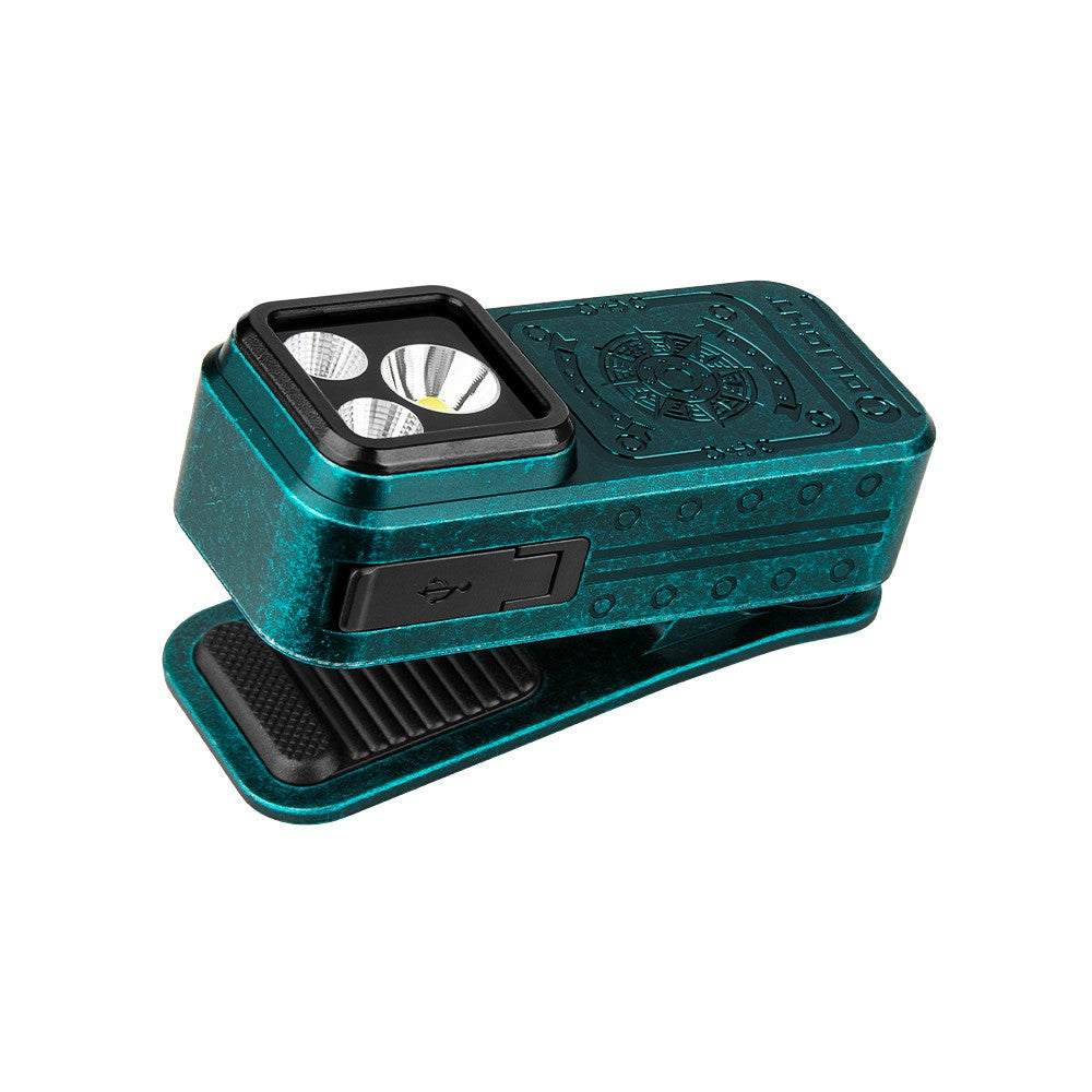 LED Clip Flashlight with UV RGB White Light - 600 Lumens, Rechargeable, Multi-Mode