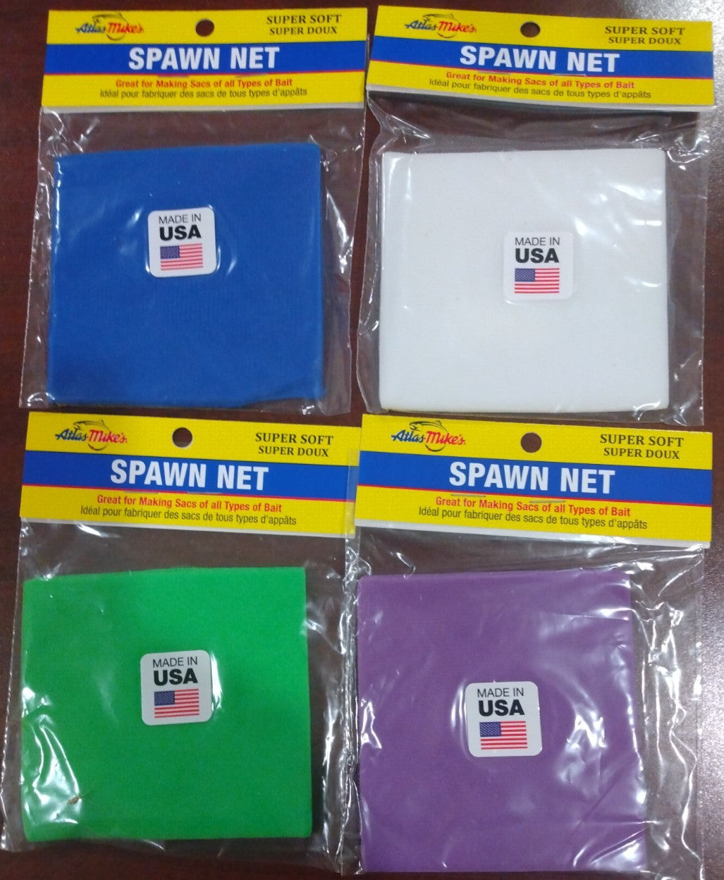 Fishing Net Square 4x4 Inch - 50 Pack for Salmon & Trout, Multiple Colors