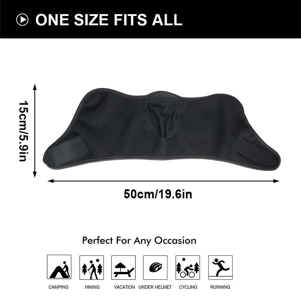 Black Winter Thermal Face Mask with Ear Warmer for Cold Weather Ski Motorcycle