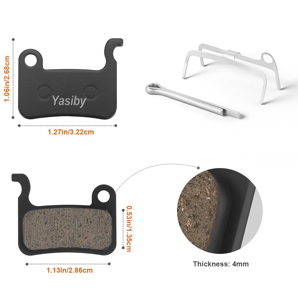 Bike Brake Pads Resin Semi-Metal Disc Brake Pads for E-Bikes - 4 Pairs