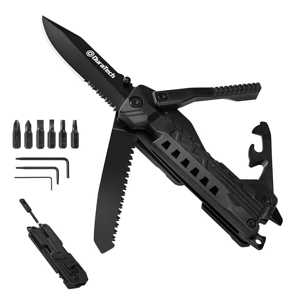 20-in-1 Multitool Pocket Knife with Locking Blade, Saw, Screwdriver, Fire Starter