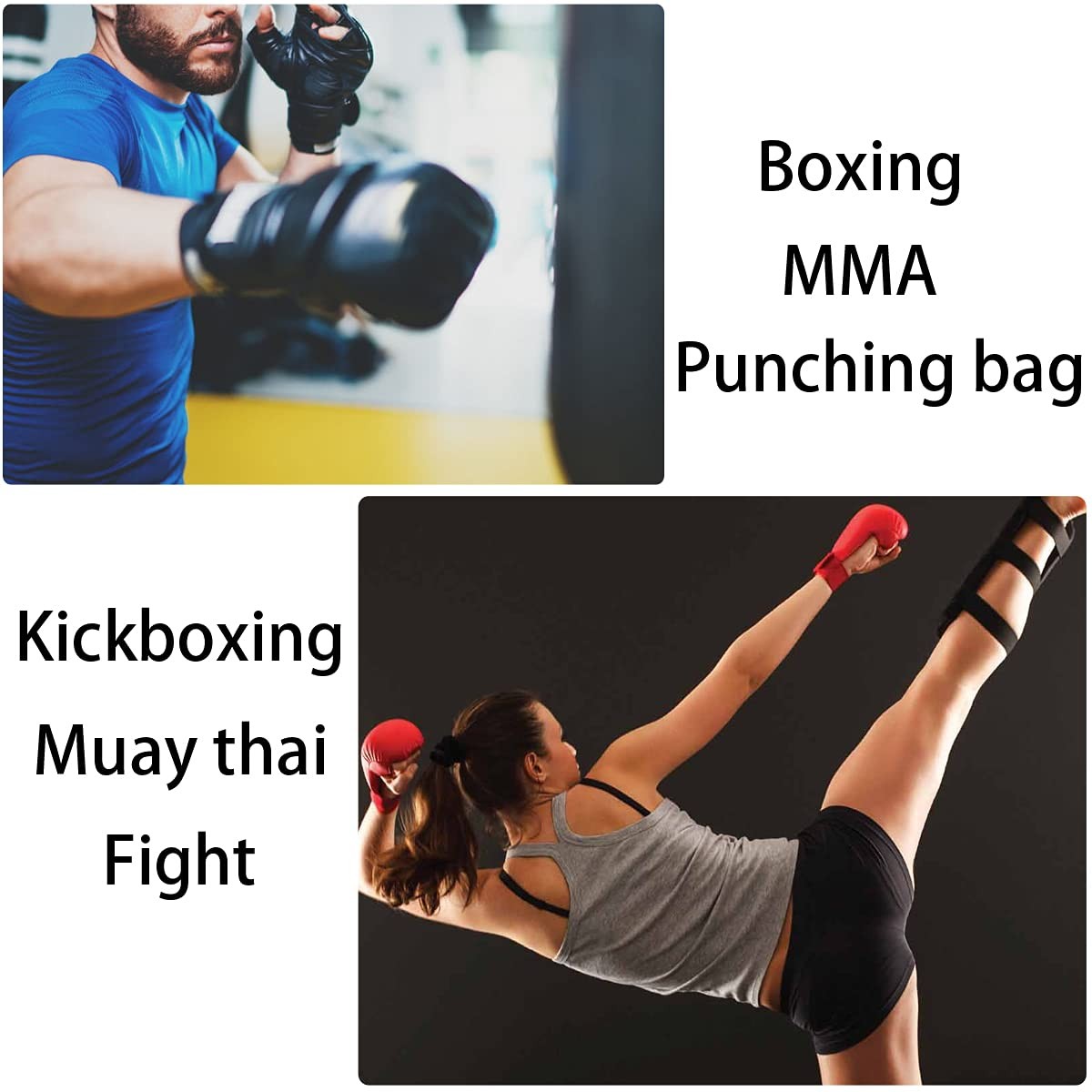 Adult Boxing Gloves Training Fight Gloves for Men Women - Durable Synthetic Leather