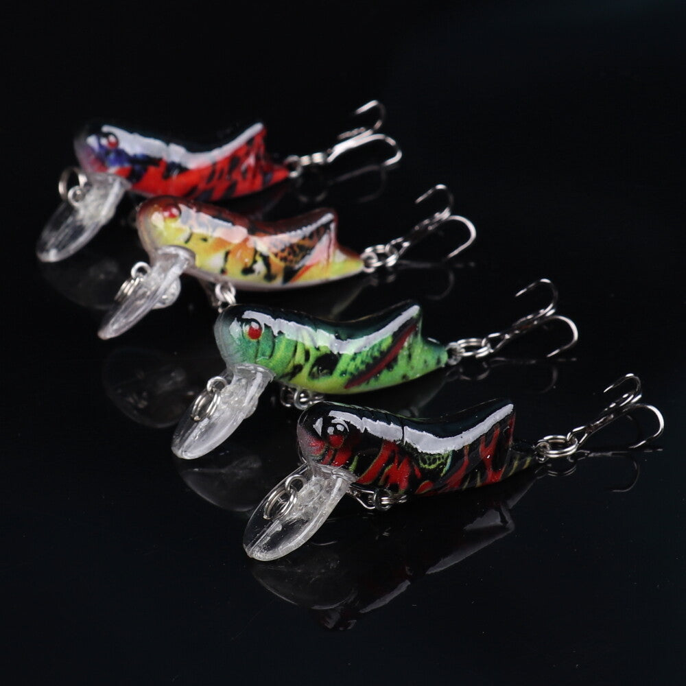 12pcs Artificial Hard Bait Lures with Sharp Hooks for Topwater Fishing