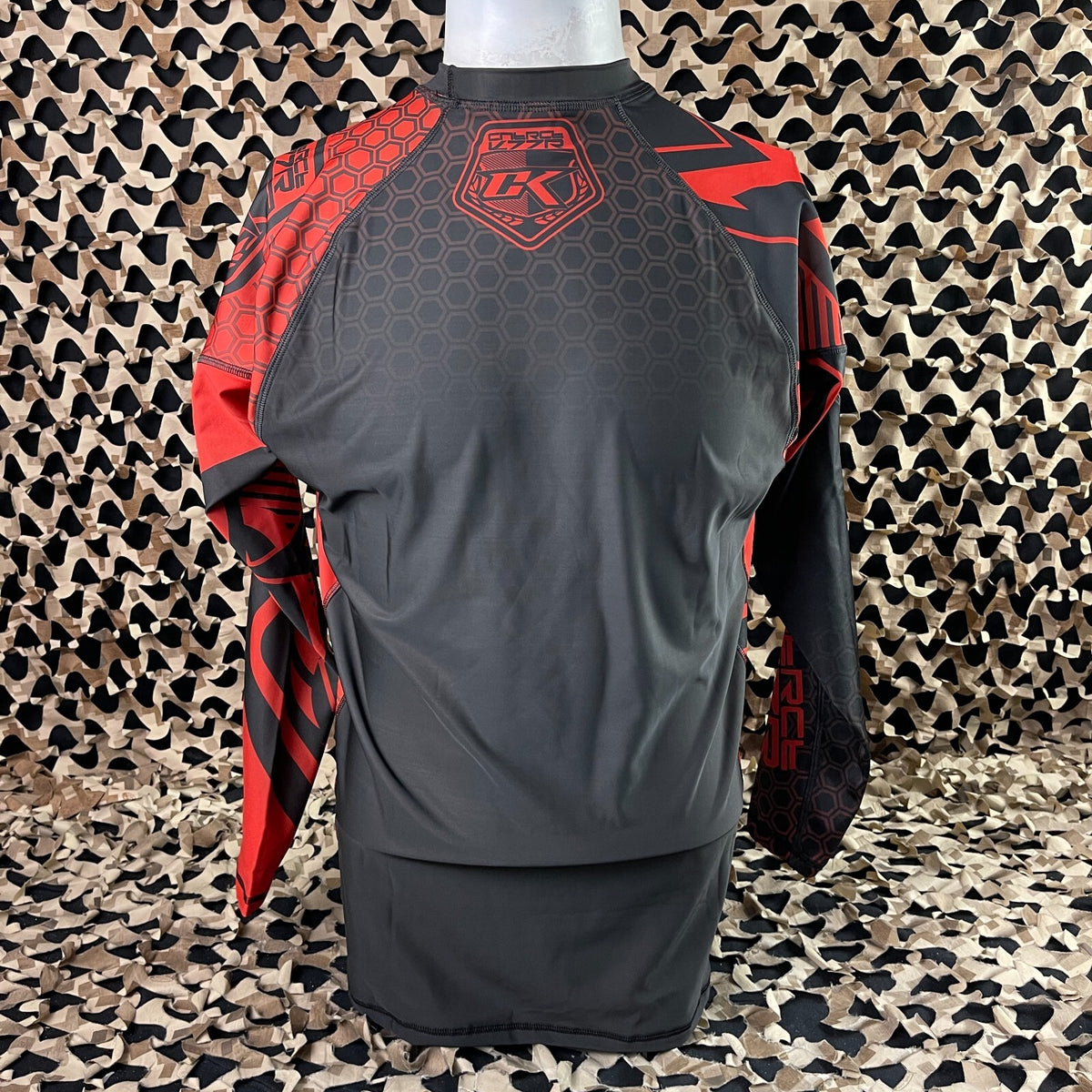 Contract Killer Long Sleeve Stained Rash Guard - Red & Black, X-Large