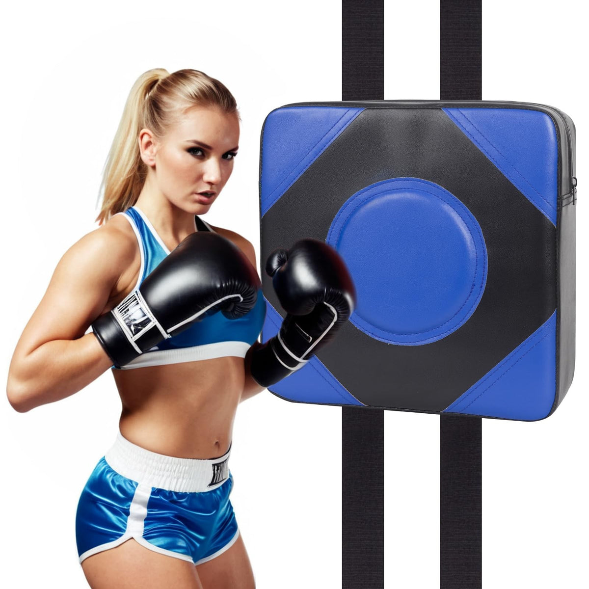 Wall Boxing Focus Target Pad Foam Training Equipment Adjustable Blue
