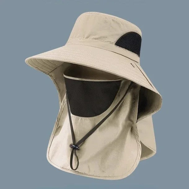 UV Protection Wide Brim Sun Hat with Neck Flap for Outdoor Men and Women