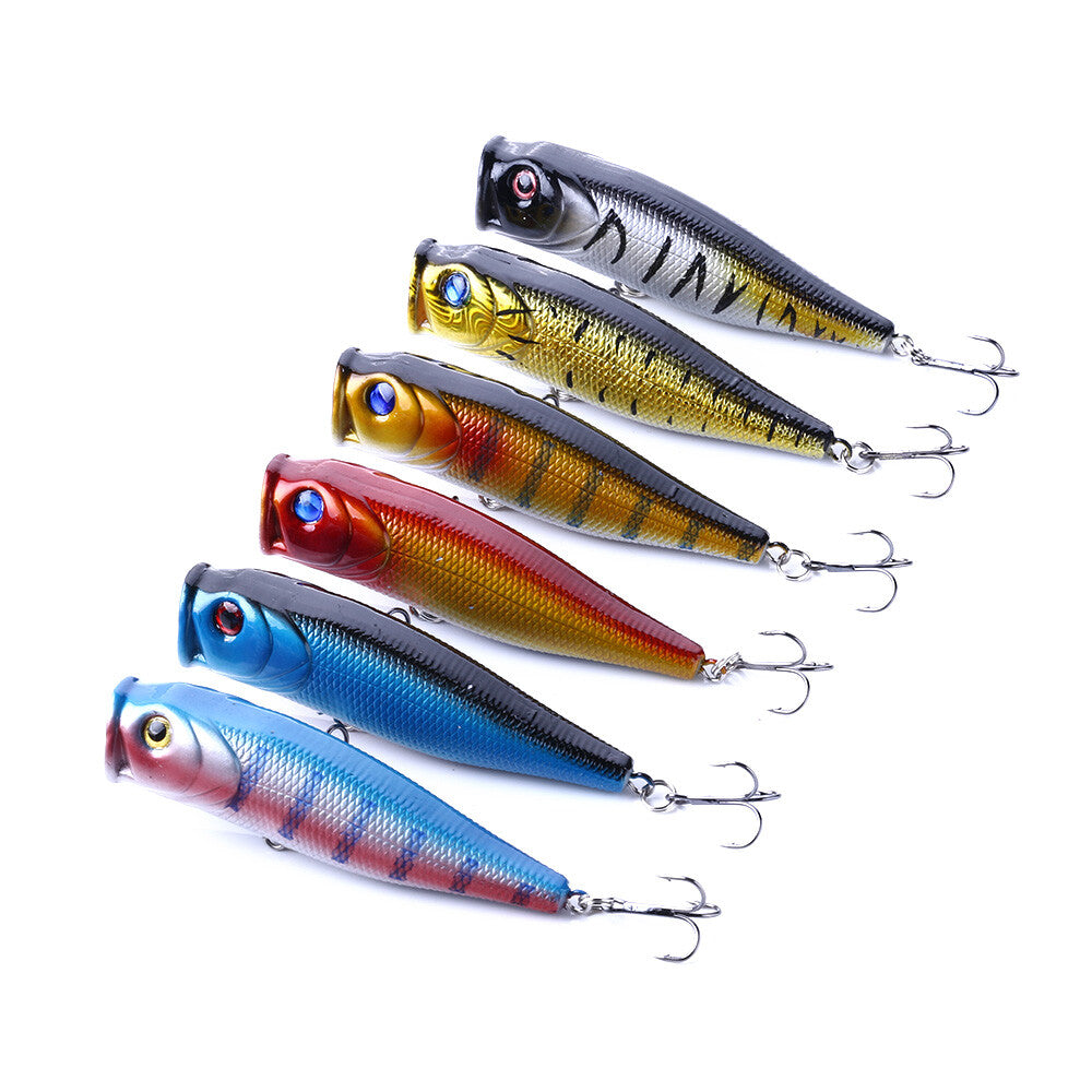 6-Pack Top Water Fishing Lures Crankbaits for Bass Freshwater Tackle