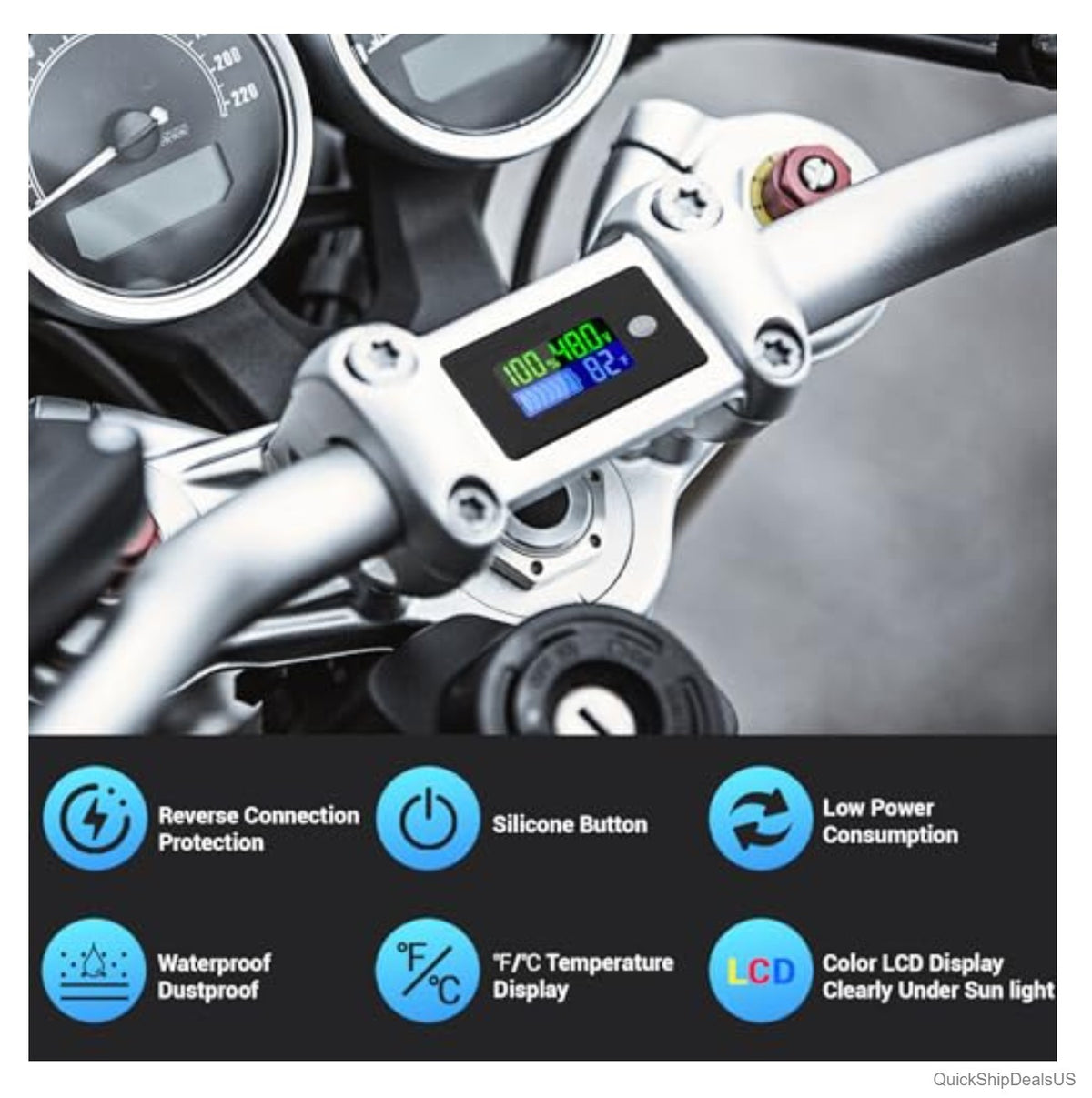 48V Lithium Battery Monitor with LCD Display for Golf Carts, RVs & Boats