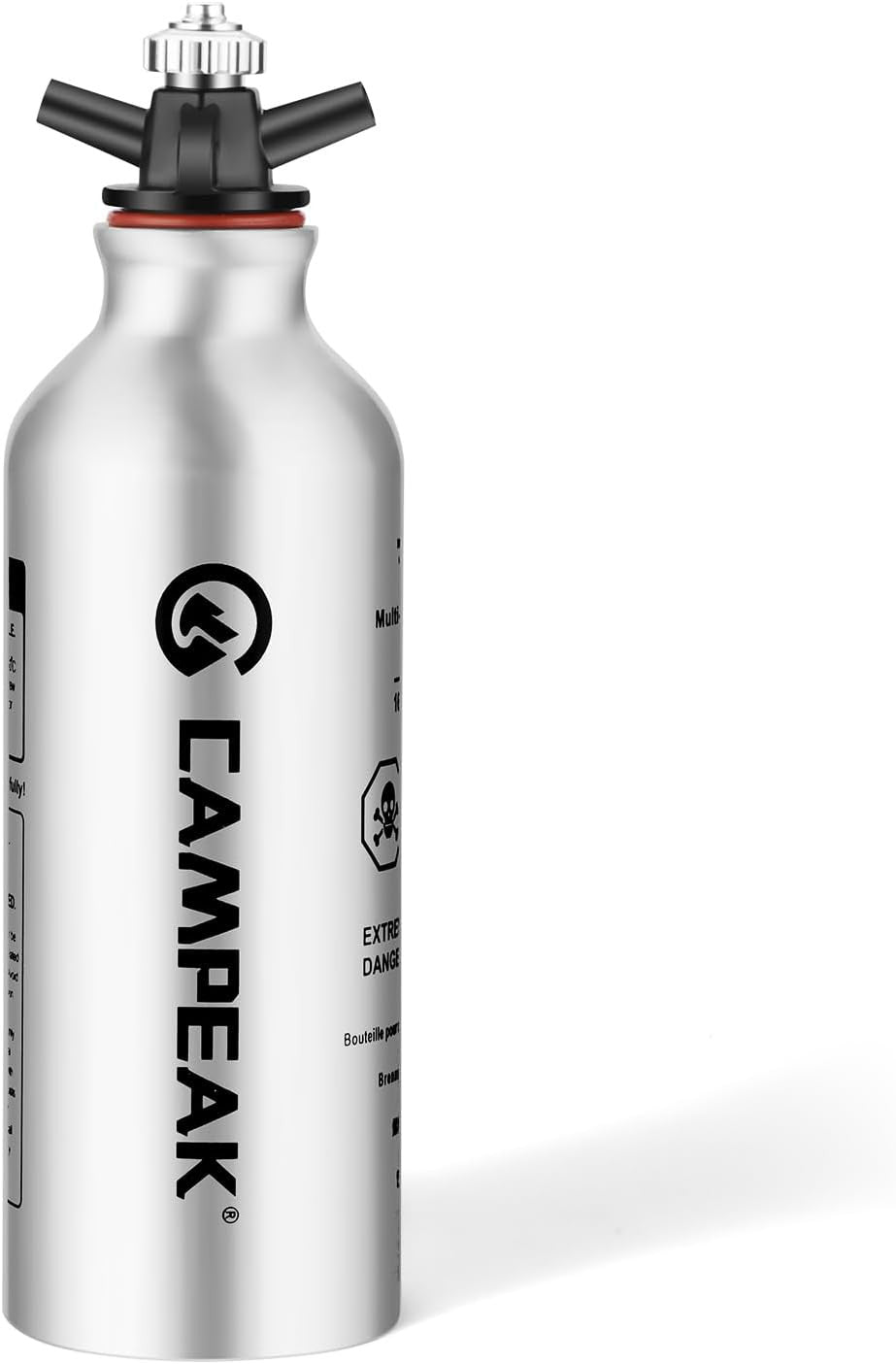 0.5L Aluminum Liquid Fuel Bottle with Safety Valve for Camping