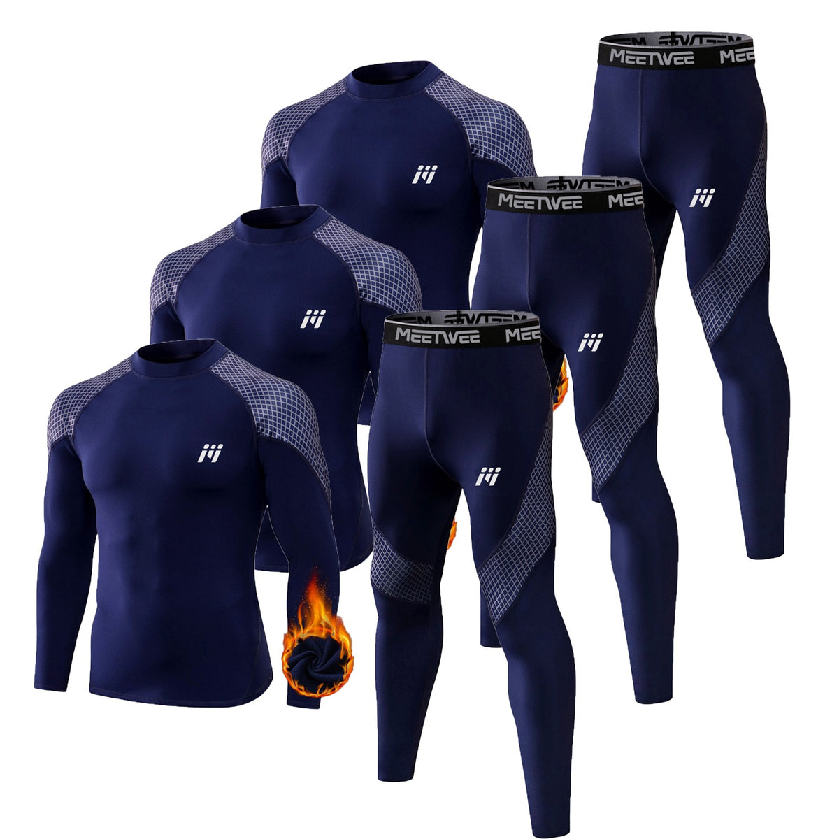 Men's Thermal Underwear Set Fleece Long Johns Base Layer Winter Warmth