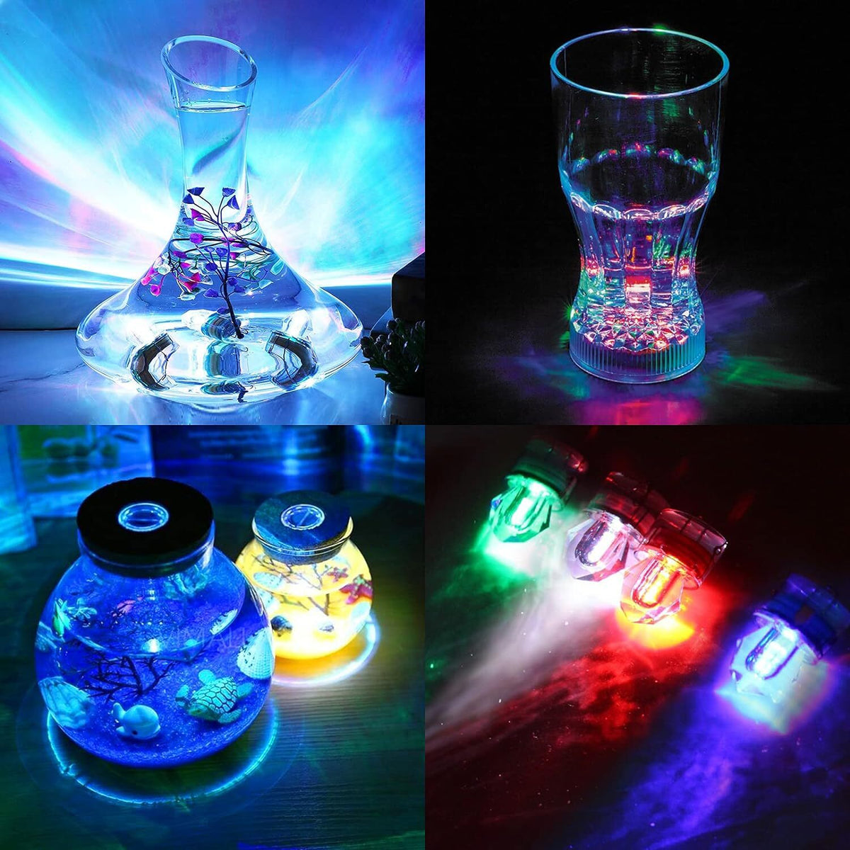 10 Pack Underwater LED Fishing Lights Deep Drop Bait Lure Lamp Multi-Color