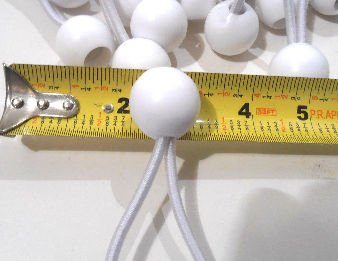 6-Inch White Ball Bungee Cords Pack of 10 Tie Down Straps Canopy Ties