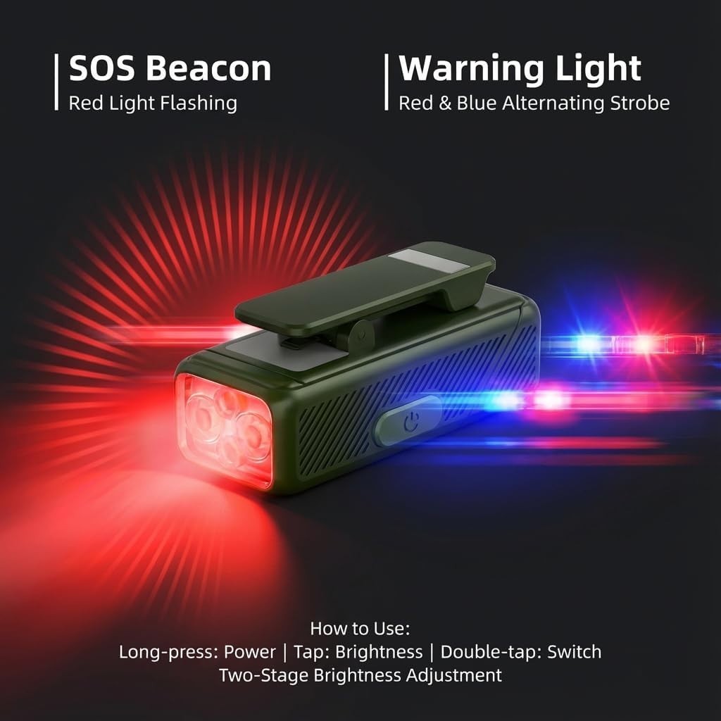 Rechargeable 200 Lumen Clip-On Flashlight with 90° Swivel & Magnetic Base