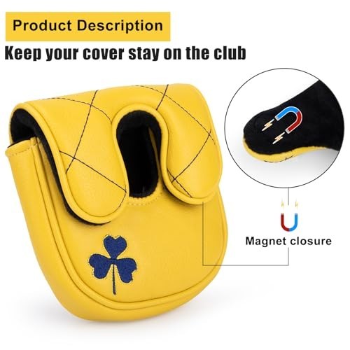Leather Golf Headcover Set with Magnetic Closure - Putter, Driver & Fairway