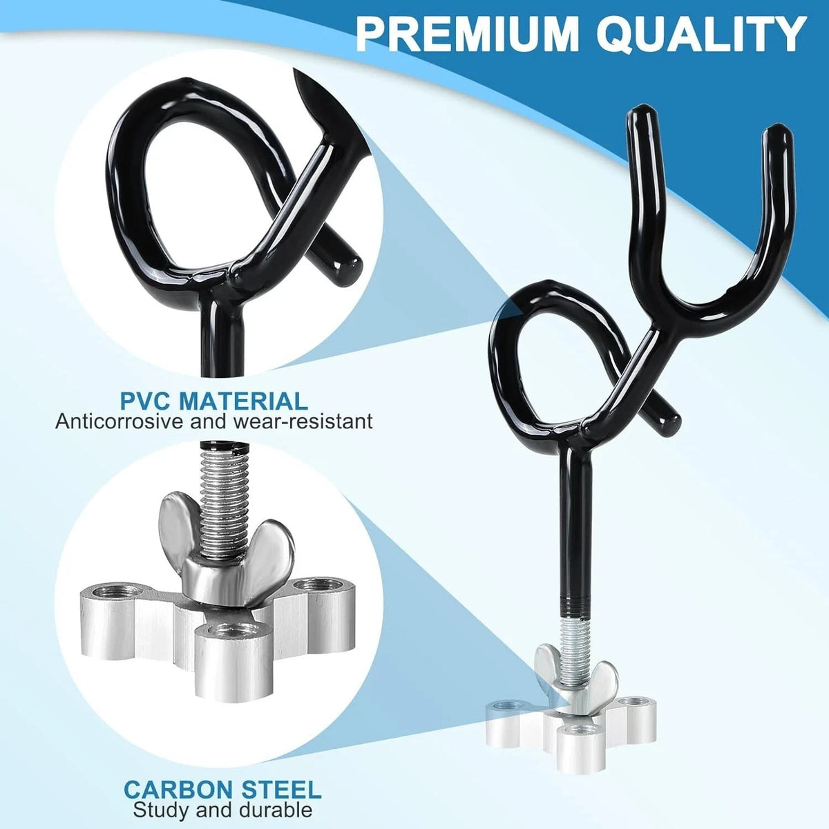 Boat Fishing Rod Holders 4Pcs 20° Steel Deck Mount with Adjustable Side Mount