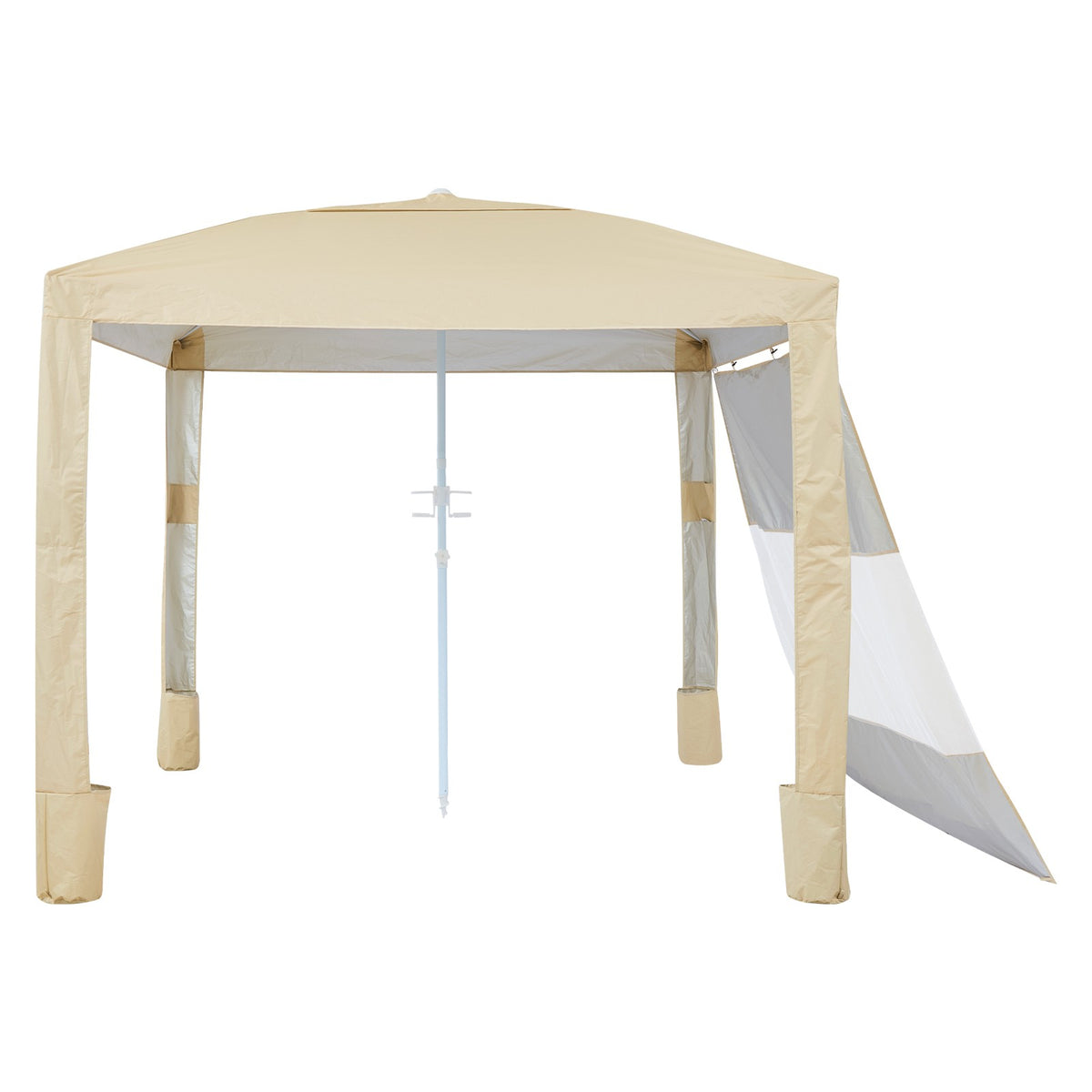 8x8 ft Beach Cabana Canopy with Side Wall and Carry Bag - UPF 50+ Sun Shelter