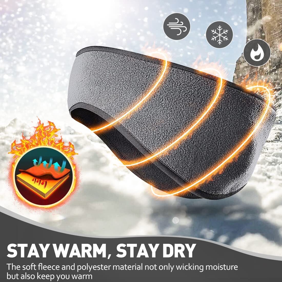 Unisex Winter Fleece Ear Warmer Headband - Sports & Outdoor