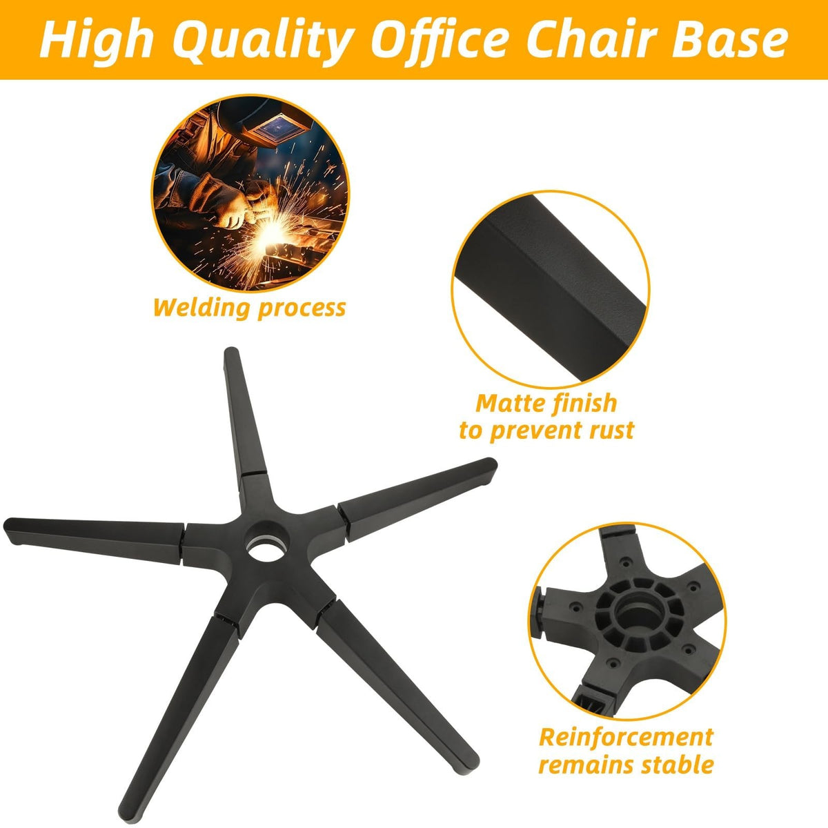 Heavy Duty Office Chair Base Replacement Parts 2500 Lb Capacity 28 Inch
