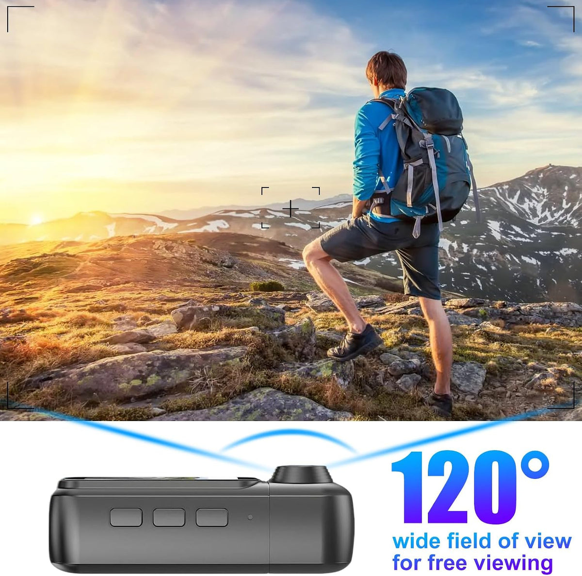 4K HD Action Camera with 1.47" Touch Screen POV Body Cam for Travel & Vlogging