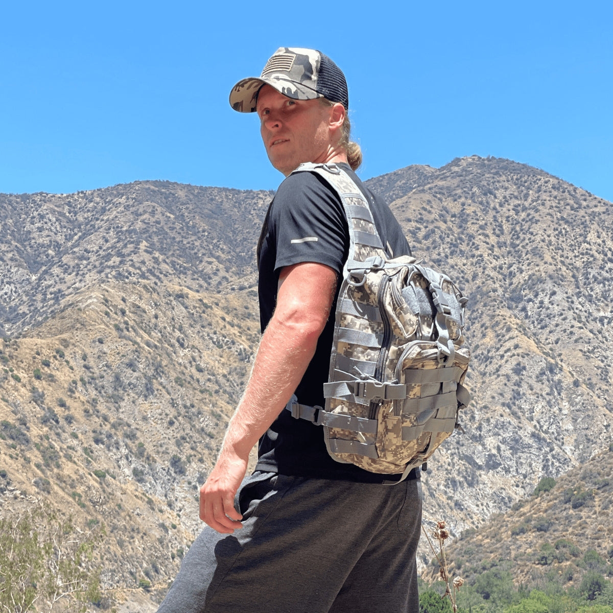 Tactical Military Sling Bag 15L with Molle Webbing and Adjustable Shoulder Strap
