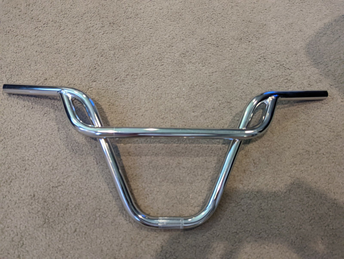 BMX Freestyle Handlebars 11-inch Rise Chrome Pretzel Style 22.2mm
