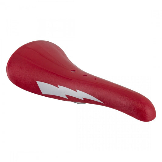 BMX Bike Seat - Retro Style 135mm Steel Rails Unisex Red/White