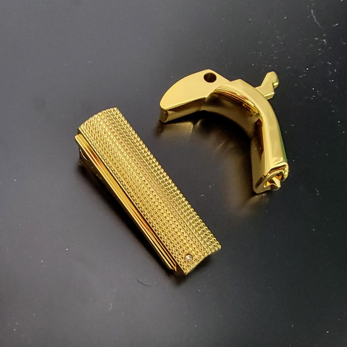 1911 Full Size Parts Grip Safety with Mainspring & Mag Release 24K Gold Plated