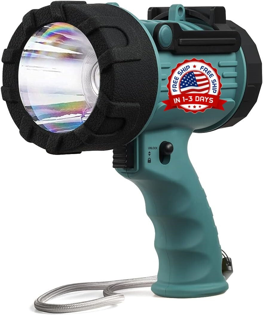 High Power Rechargeable LED Flashlight 200000 Lumens USB-C Battery