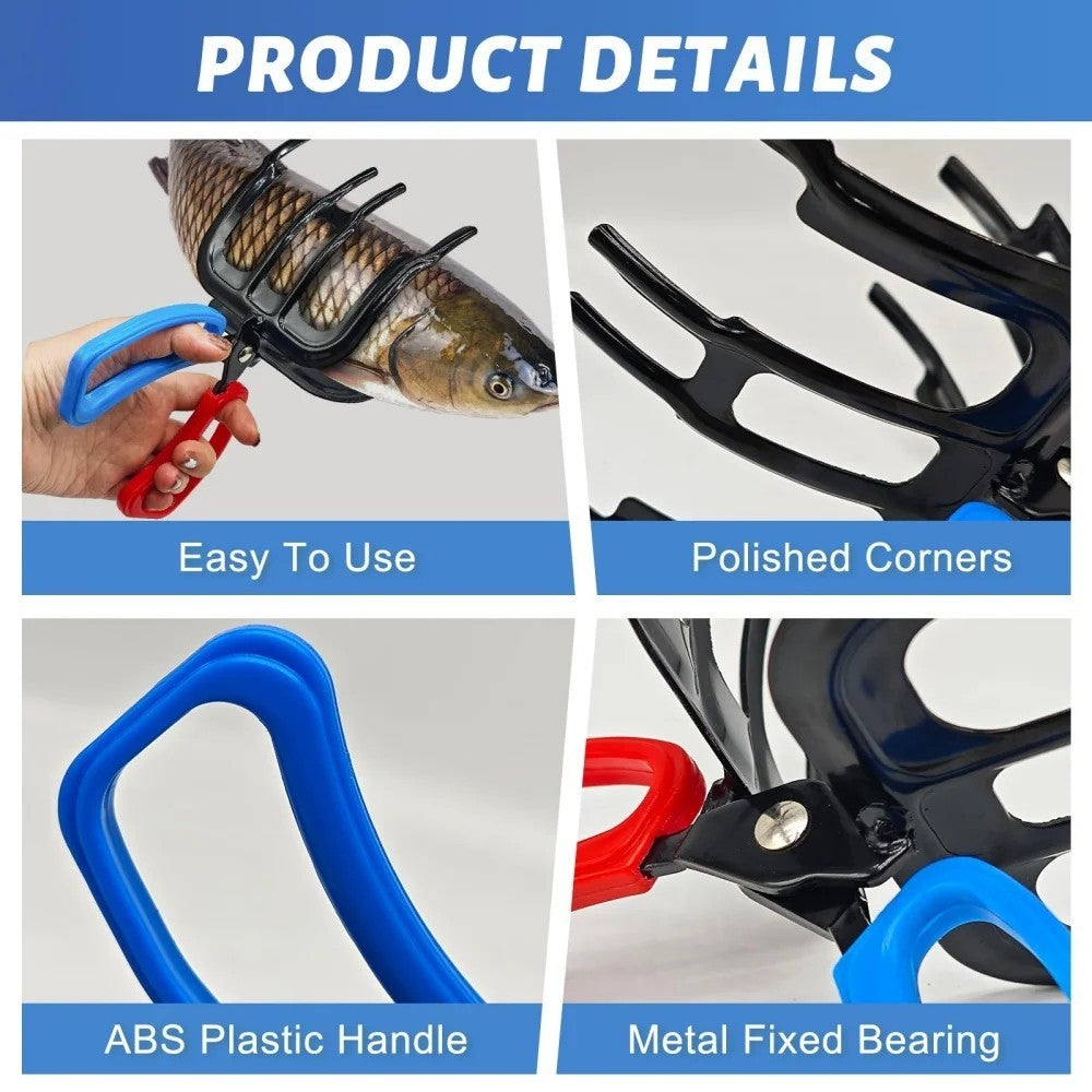 Portable Fish Gripper 3 Claw Metal Catch Control Tool for Anglers
