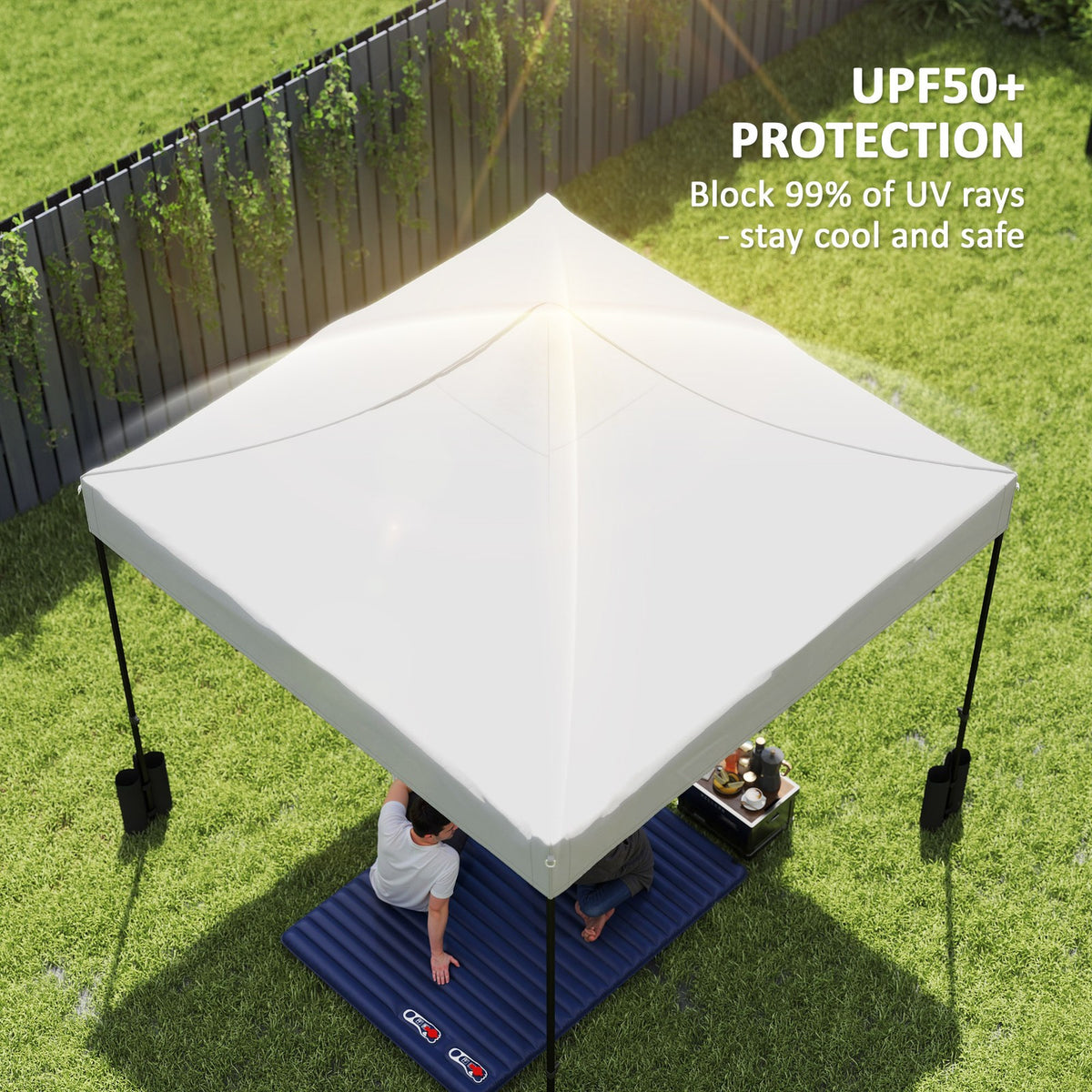 10x10 Pop Up Canopy Replacement Top with Weight Bags - White
