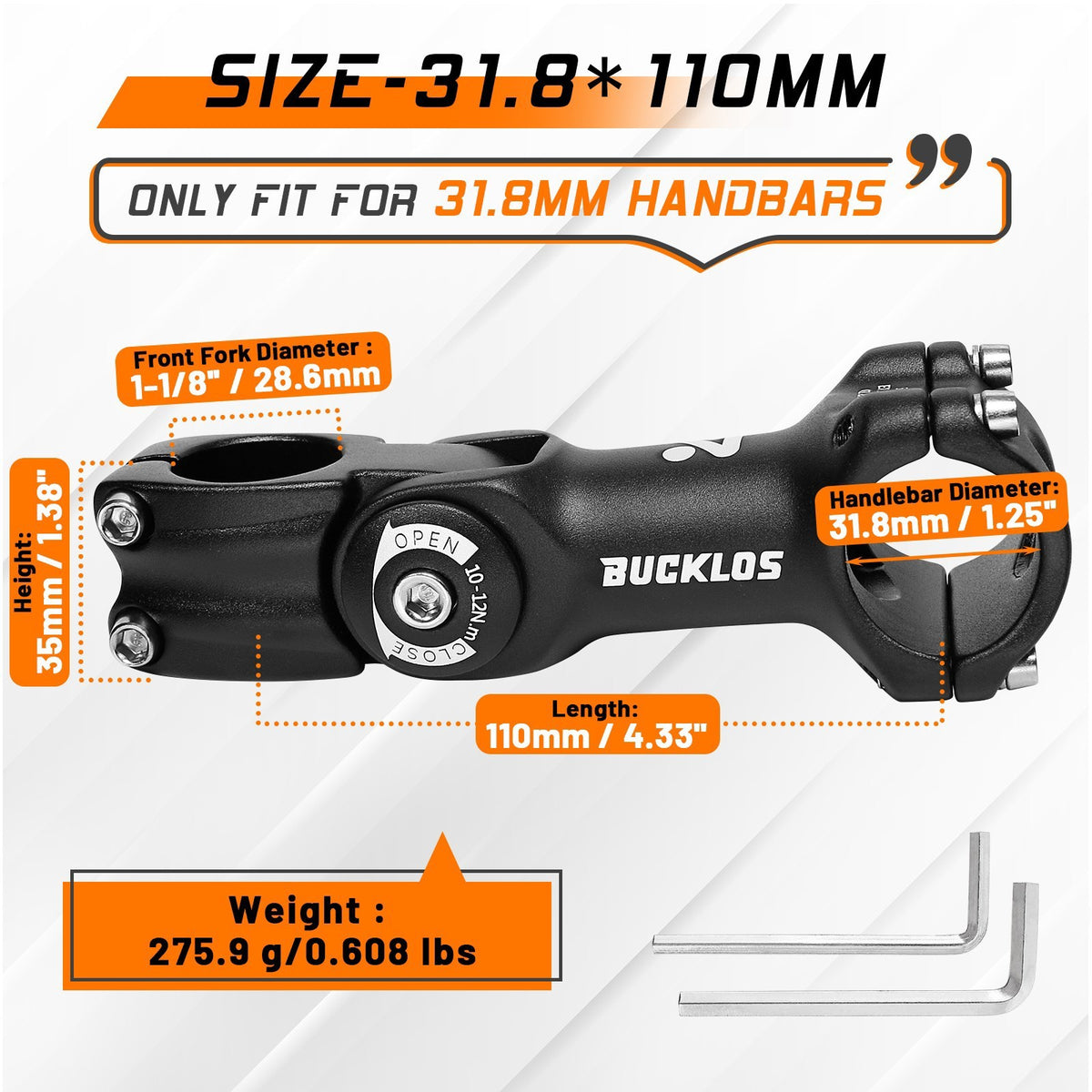 Adjustable Mountain Bike Stem 31.8mm Handlebar Riser 100/110/120mm