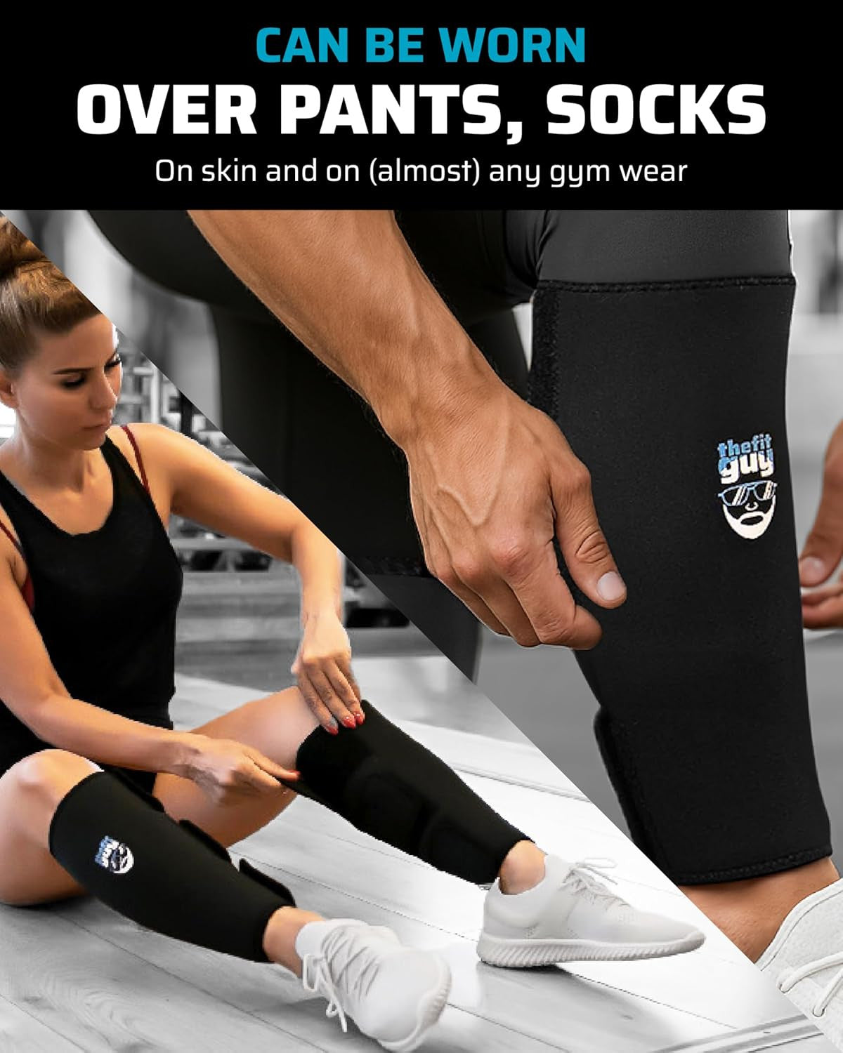 Deadlift Shin Guards 5mm Neoprene Leg Protection - Easy On-Off Fit