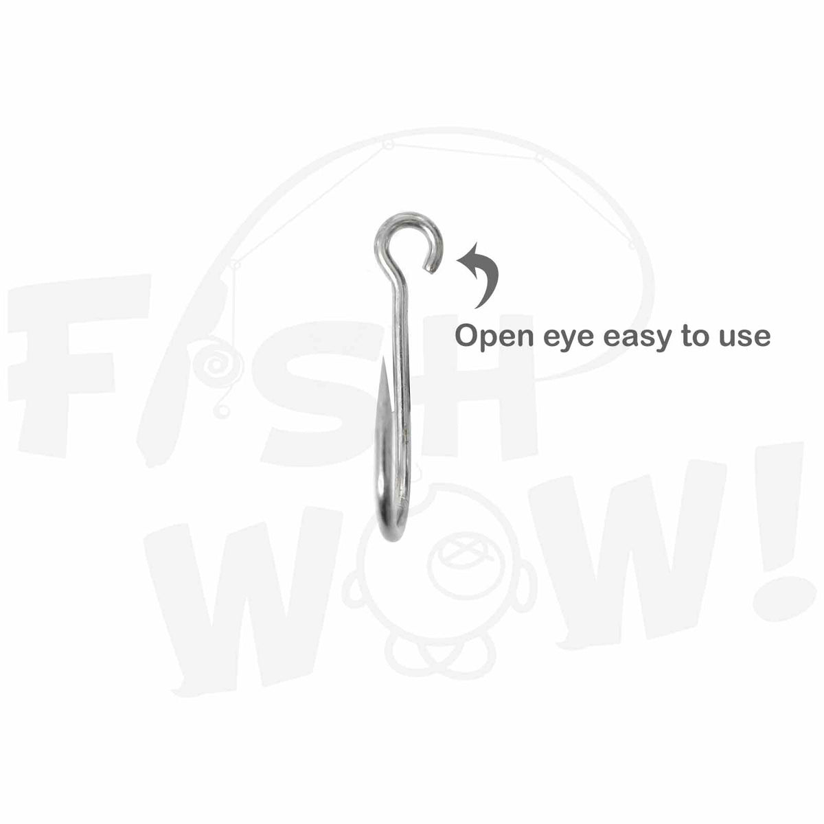 50pcs Fishing Siwash Nickel Hooks with Open Eye - Heavy Duty Tackle