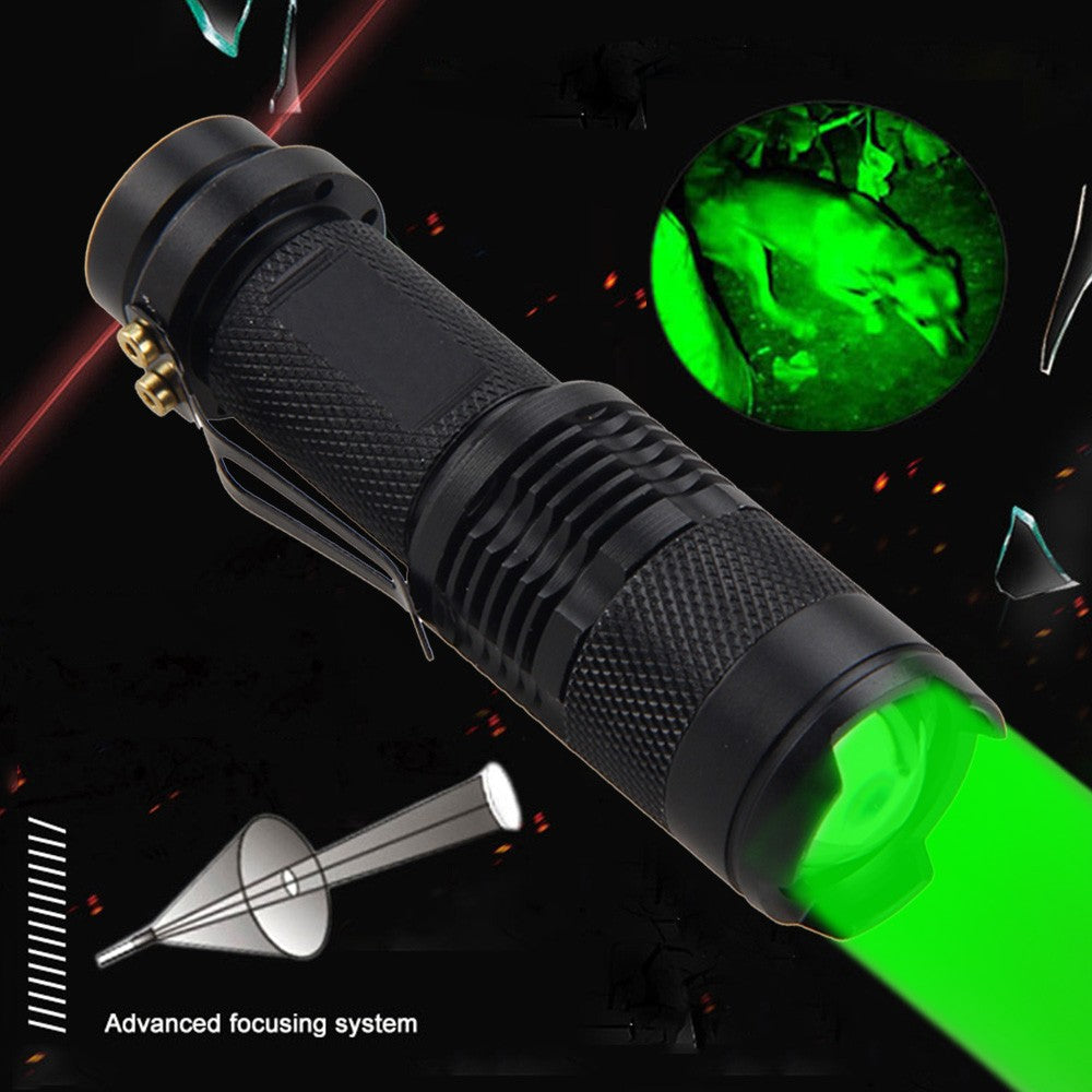Mini LED Flashlight UV Zoomable Torch for Camping Hiking Night Astronomy