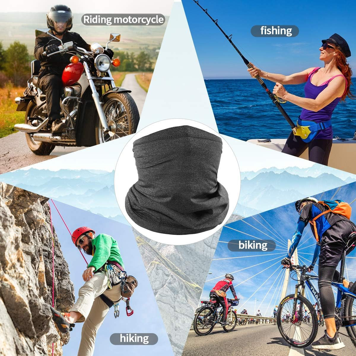 UV Protective Neck Gaiter Scarf for Men and Women - Breathable & Reusable