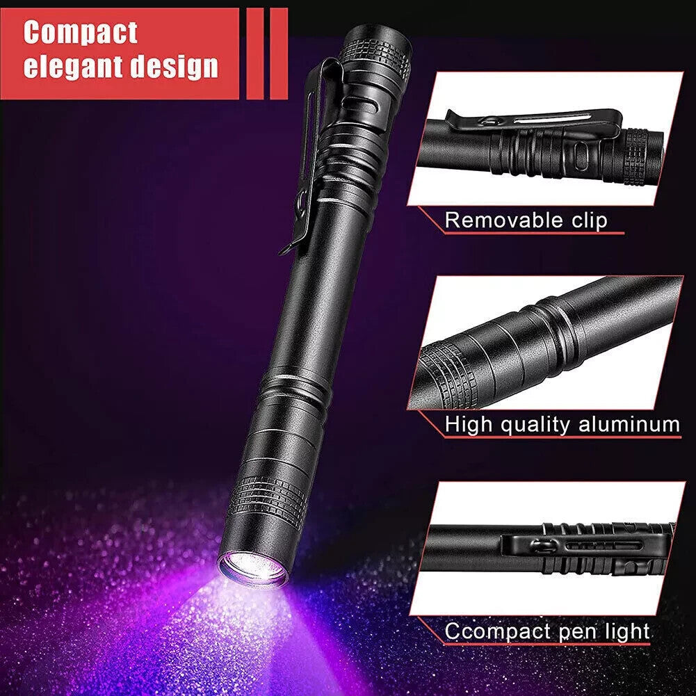 UV LED Blacklight Flashlight 395nm Inspection Torch 2 Pack