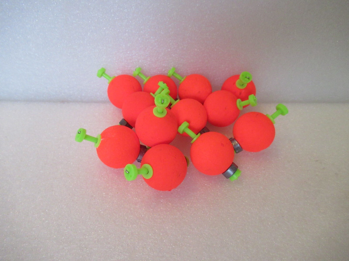 12 Pieces 1-inch Round Fishing Floats - Weighted Foam Bobbers for Tackle