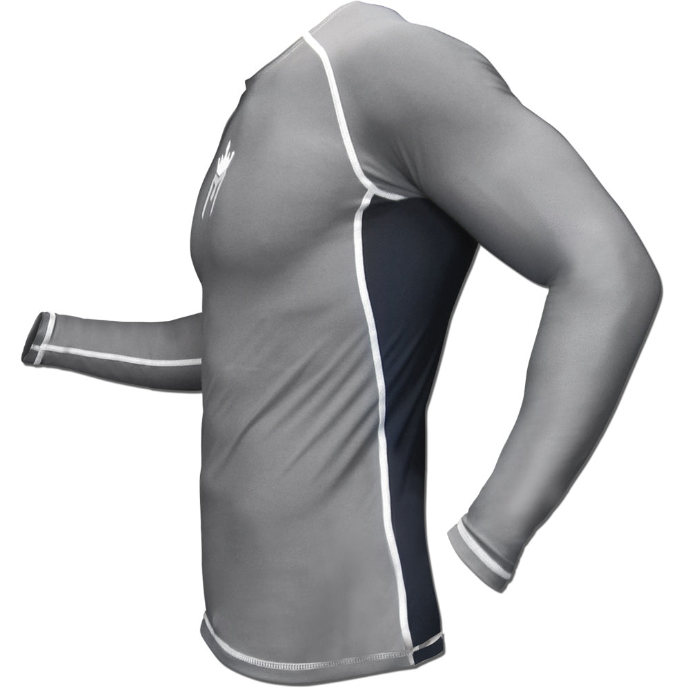 Long Sleeve Rash Guard for Water Sports MMA BJJ Surf Diving - Charcoal