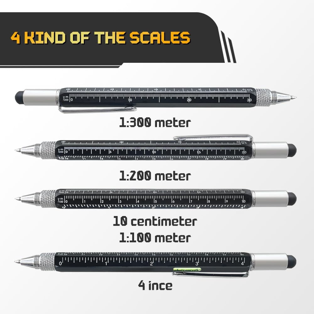 9-in-1 Multi-Tool Pen Set for Men with Refill Cartridges - Durable & Portable