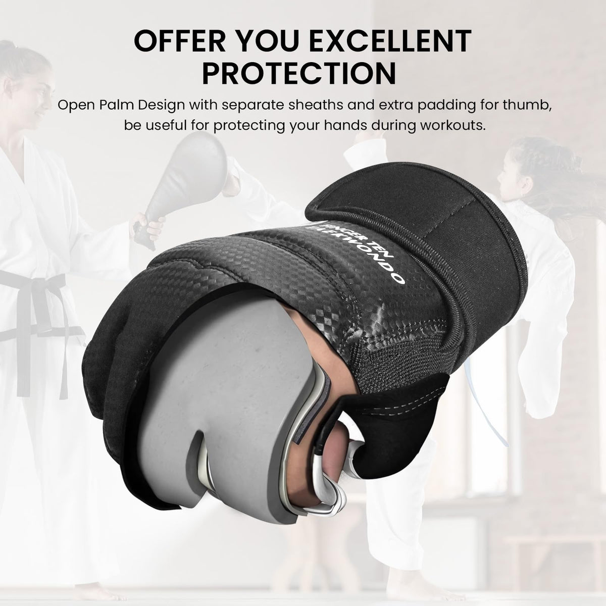 Taekwondo Sparring Gear Hand & Foot Protectors - Small Black