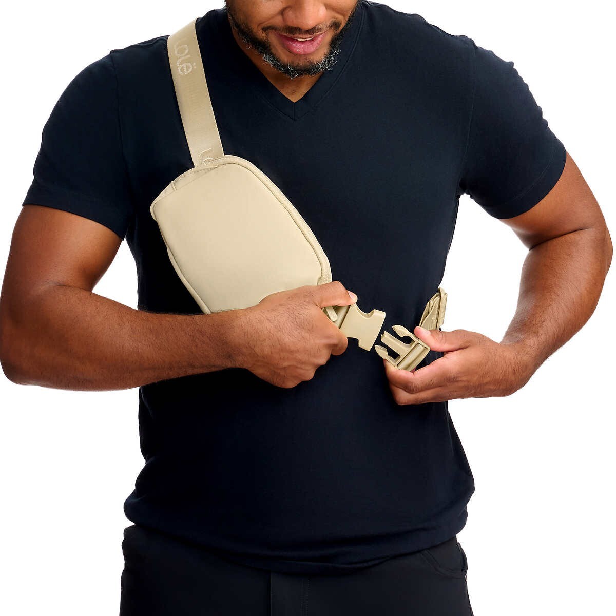 Unisex Belt Bag with Adjustable Strap - Tan Fanny Pack for Waist, Crossbody