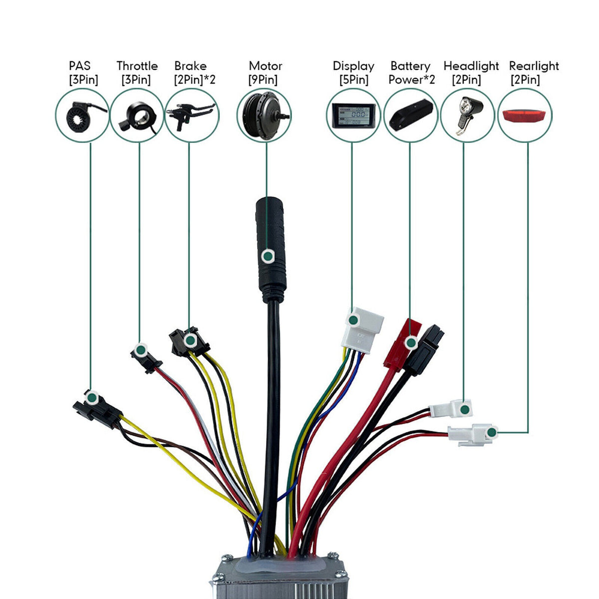 Electric Bicycle Motor Controller 36V/48V 15A 250W Brushless JN Controller